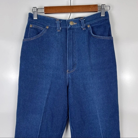 Vintage Wrangler Dark Wash High Waist Straight Leg Jeans Size Vintage 12 (26) - Picture 3 of 8
